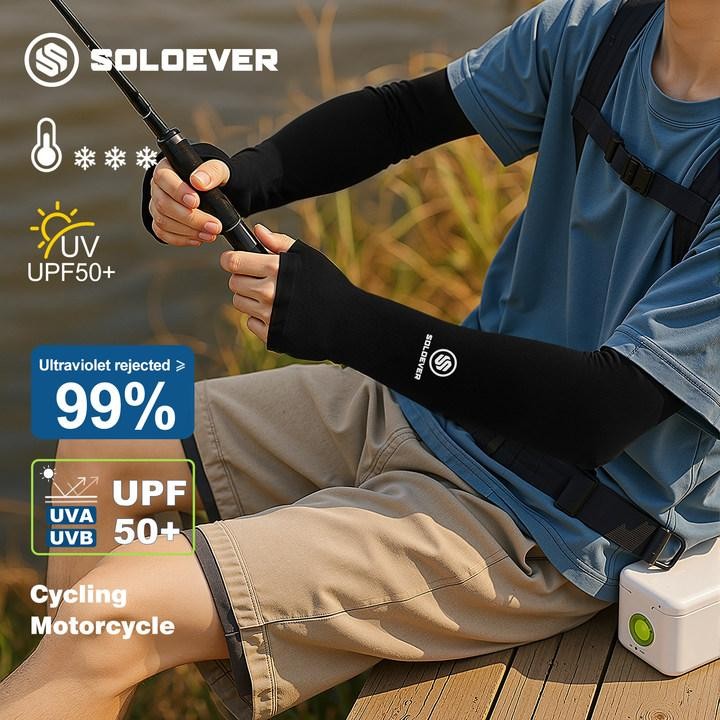 【TH Delivery】SOLOEVER ปลอกแขนระบายความร้อน- ป้องกัน UV 99% และ UPF50+ เหมาะสำหรับการขี่จักรยานและการเดินทาง