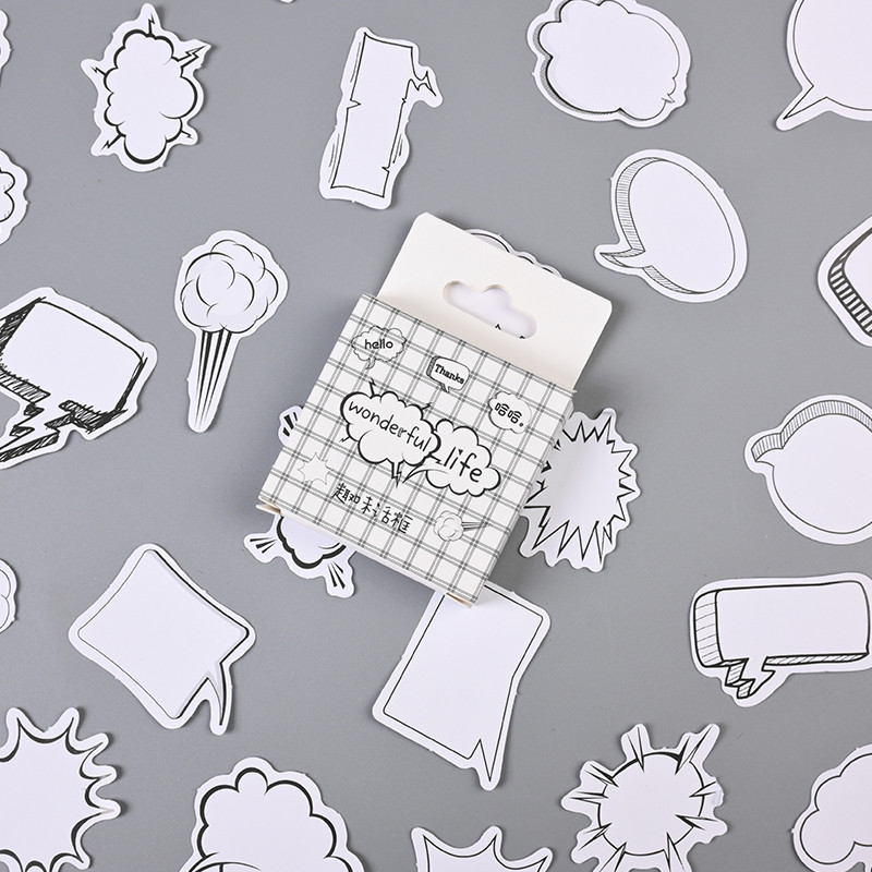 45 ชิ้นกล่องบทสนทนาที่น่าสนใจกล่องซีรีส์สติกเกอร์ Journal Deco DIY สติกเกอร์