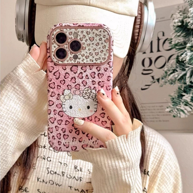 สีชมพู Hello Kitty ไอโฟน 17 pro max 16 pro max เคส iPhone 15 16 14 pro max 17 17 pro เคสไอโฟน 15 pro max 16 pro 15 pro 14 pro เคสโทรศัพท์ กันกระแทก เลื่อม