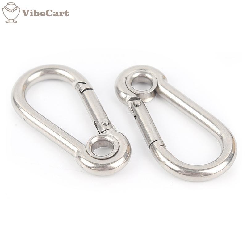 VibeCart‌ M4 M5 M6 M7 M8 สแตนเลส Carabiner Carbine Snap Hook พร้อมแหวนกุญแจสปริง VN
