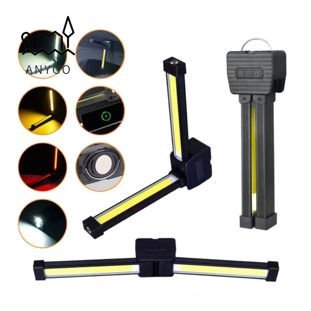 YRBWDYZDH ไฟฉาย, พร้อมตะขอแขวน 7th Gear Dimming Gym Lamp, 180 องศาพับแม่เหล็กดูดรุ่น LED Work Light