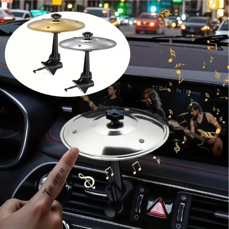 1PC Car Cymbal, Car Cymbal Air Vent, รถยนต์สัญลักษณ์กลอง, Easy Clip-On Mini Cymbals สําหรับคนรักดนตร