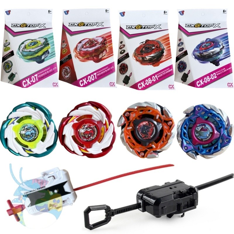 Beyblade X CX-07 Pegasus Blast CX-007 CX-08 01 Cerberus CX-08 02 Whale Xtreme พร้อม Launcher Led Gri