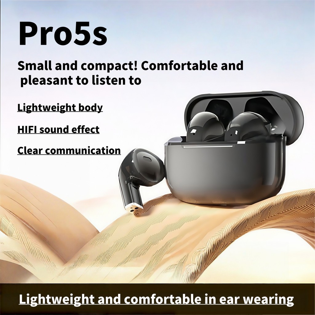 หูฟังบลูทูธไร้สาย In ear Pro5s พร้อมเอฟเฟกต์เสียงเซอร์ราวด์ รองรับการโทรและสัมผัส เหมาะสําหรับหลายระบบ