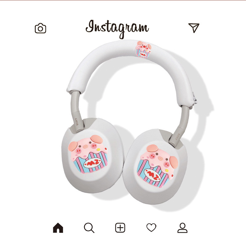 เหมาะสําหรับ Sony/Sony WH-1000XM5/6 ชุดหูฟังตัดเสียงรบกวนบลูทูธซิลิโคนป้องกันกรณีน่ารักการ์ตูน Piggy