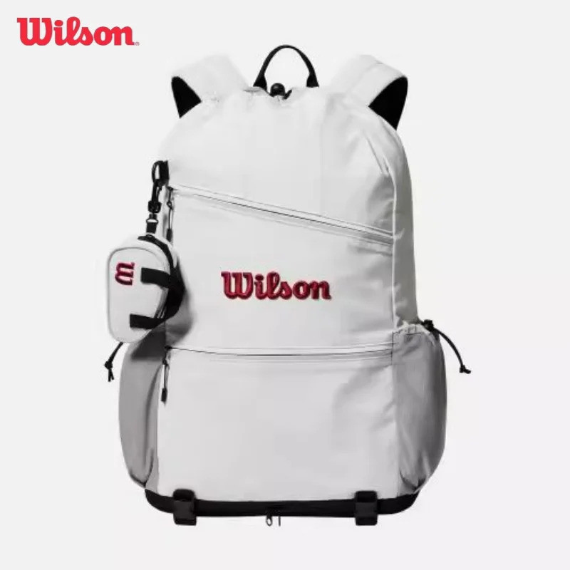 Wilson กระเป๋าไม้เทนนิสความจุขนาดใหญ่แบดมินตันกีฬากระเป๋าเป้สะพายหลัง Drawstring กระเป๋าเดินทางเพื่อ