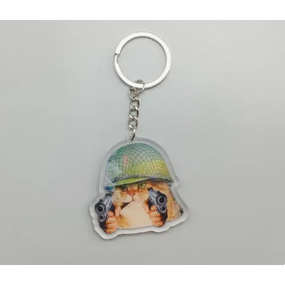 Screamed Black Cat Meme Hanger Meme Cat in War ในอะคริลิคใส