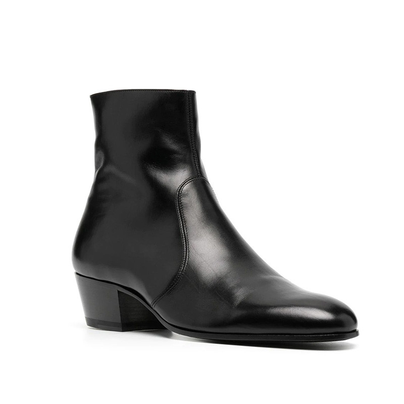 CHELSEA BOOTS หนังแท้ ส้นแหลม รองเท้าสำหรับผู้ชายสไตล์คลาสสิค