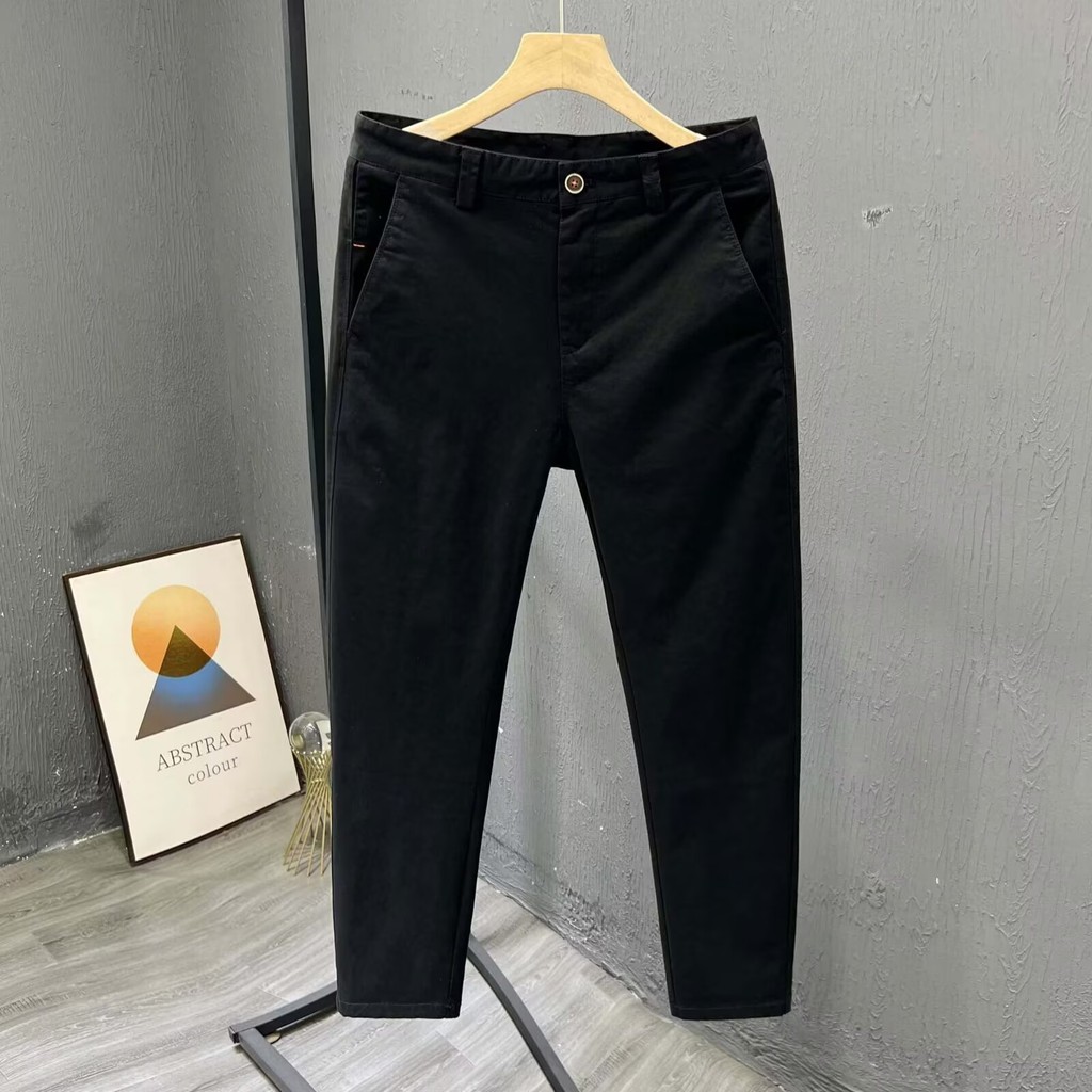 COD 2025 Straight Casual Pants Men's Spring and Autumn Loose Cotton Stretch Men's Tapered Nine-point