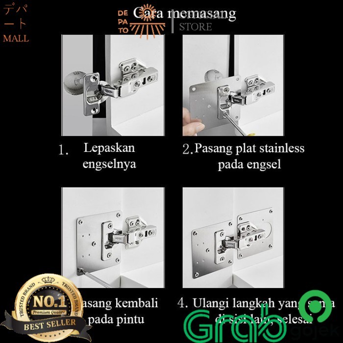 แผ่นบานพับซ่อมแซมประตูหน้าต่าง/ตู้สแตนเลส ชาชา888