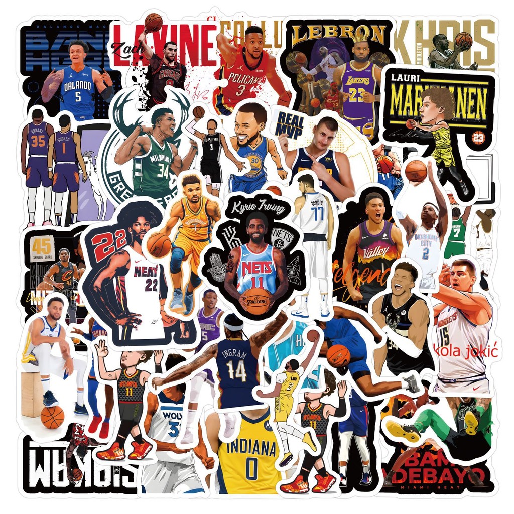 100 แผ่น NBA Star Collection อินเทรนด์ Graffiti สติกเกอร์ diy ถ้วยน้ําตกแต่งโทรศัพท์มือถือสติกเกอร์ก
