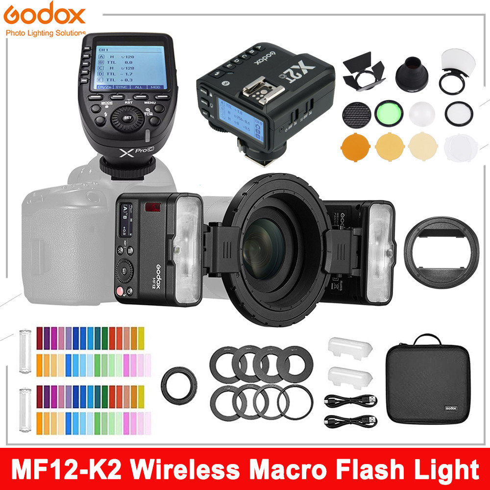 Godox MF12 MF12-K2 แฟลช TTL Macro Speedlite แฟลช 2.4 GHz Wireless Control Speedlight