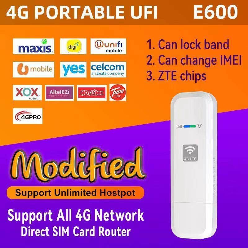 4G/LET E600 แบบพกพา Mifi ฮอตสปอตข้อมูลไม่จํากัดไร้สาย wifi รองรับ Digi Maxis Umobile Celcom ทั้งหมด