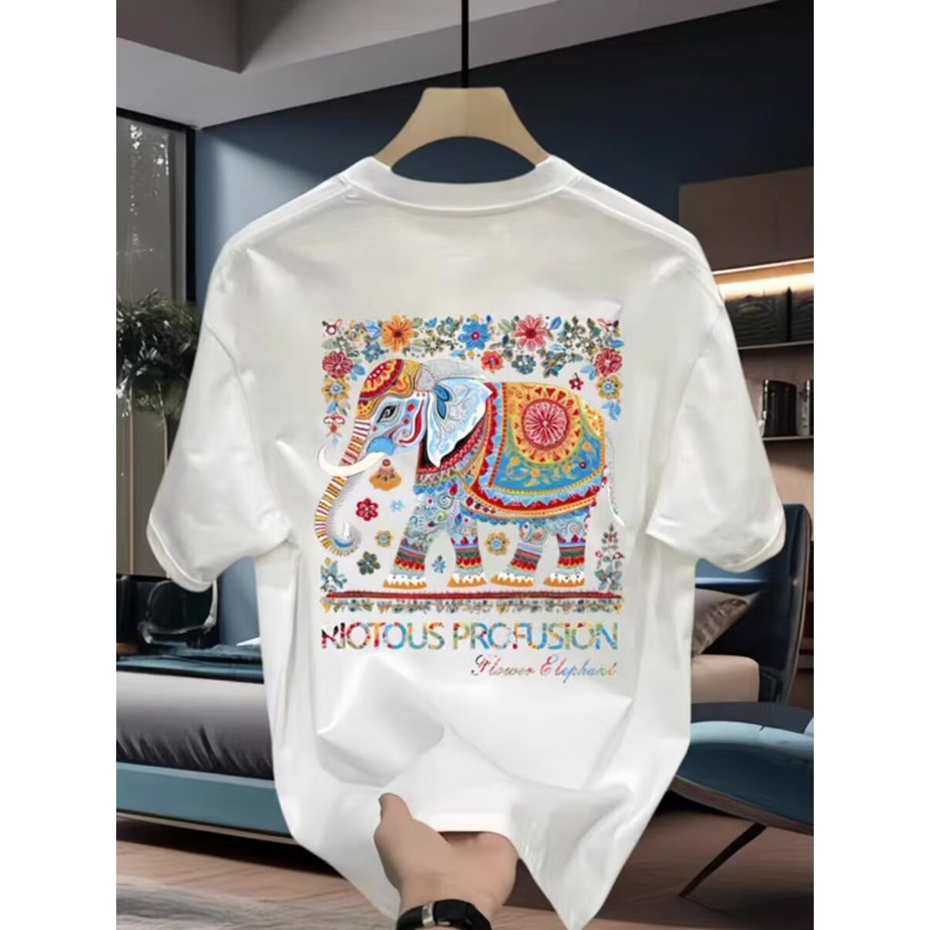 COD 2025 Boys' Short Sleeve T-Shirt Summer 2025 New Summer Children's Black Cartoon Print Loose Cott