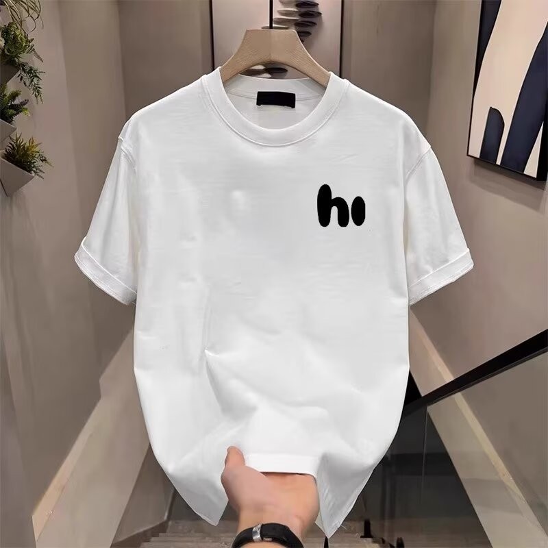 2025 NEW 2025 Japanese Style Lazy No Brand Trendy Simple Pure Cotton Short Sleeve T-Shirt New Fashio