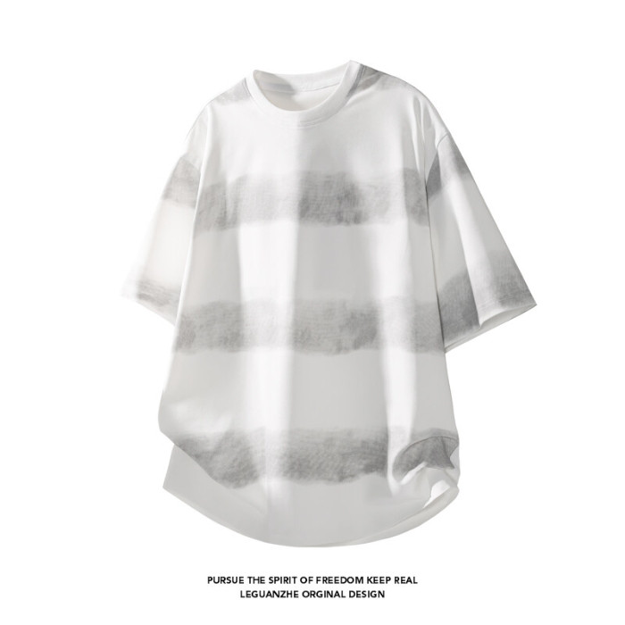 2025 NEW 20252025 Summer New Hong Kong Style White Bottom Large Size Ice Silk Round Neck Short Sleev