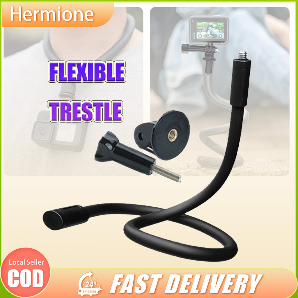 1PC ยืดหยุ่นแขนปรับโทรศัพท์ Mount Clamp Extension Rod สําหรับ Insta360 X5 X4/X/RS Gopro คอผู้ถือ Sel