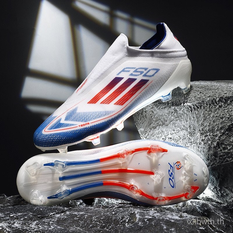 F50 รองเท้าฟุตบอลเยาวชนผู้หญิง FG Spikes ยาว TF Broken Spikes เด็กนักเรียน Breathable Falcon 25 การฝึกอบรมรองเท้าผู้ชาย