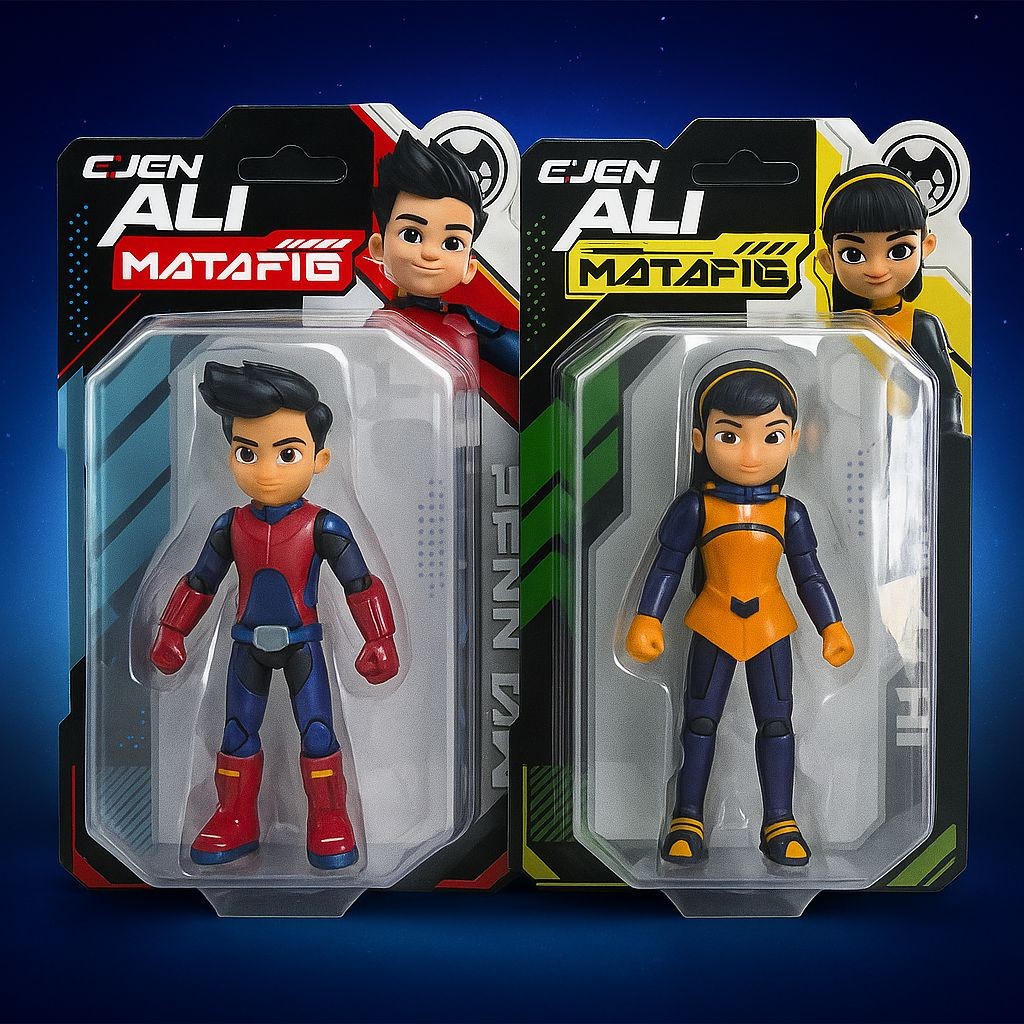 Action Figure รุ่น Ejen Ali & Alicia MATAFIG ของเล่นตกแต่ง Patung Aksi Ejen Ali Ali Alicia 25131-32