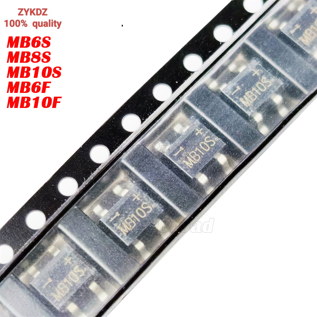 100PCS Bridge Rectifier MB6S MB8S MB10S MB6F MB10F Ultrathin Type SOP-4