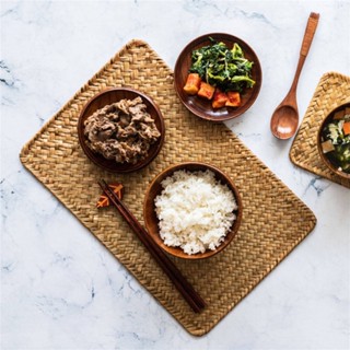 แผ่นรองจาน ผลิตจากผักกระจูด ถักทอแบบธรรมชาติ ขนาด 30x45cm ทน…