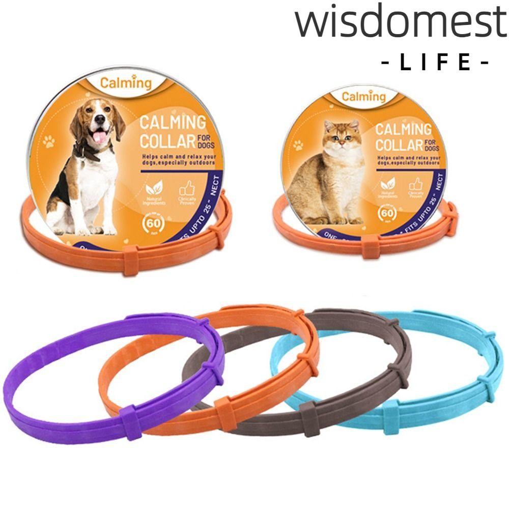 WISDOMEST สร้อยคอสุนัขแมว Pacify TPR ปรับความวิตกกังวลบรรเทา