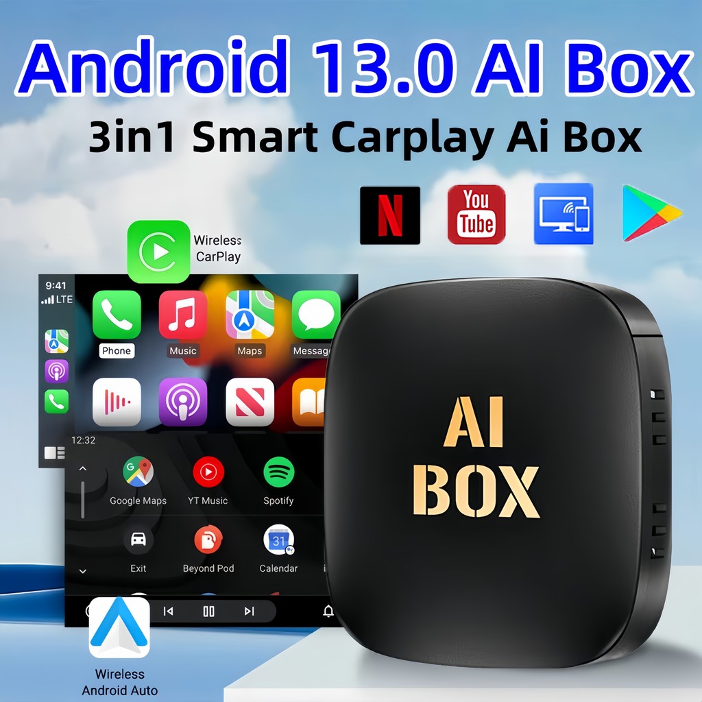 CarPlay AI Box Carplay Car android Video Wired to Wireless CarPlay Adapter Android Auto & Apple CarPlay Dongle อะแดปเตอร์กล่องทีวีรถยนต์