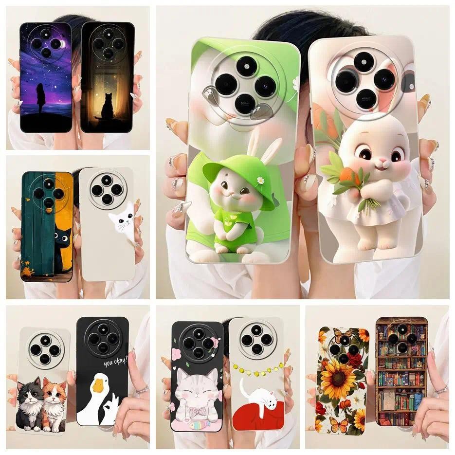 สําหรับ Xiaomi Redmi 14C กรณี PocoC75 กระต่ายน่ารักการ์ตูนกันกระแทกเคสโทรศัพท์สําหรับ Xiaomi Poco C7