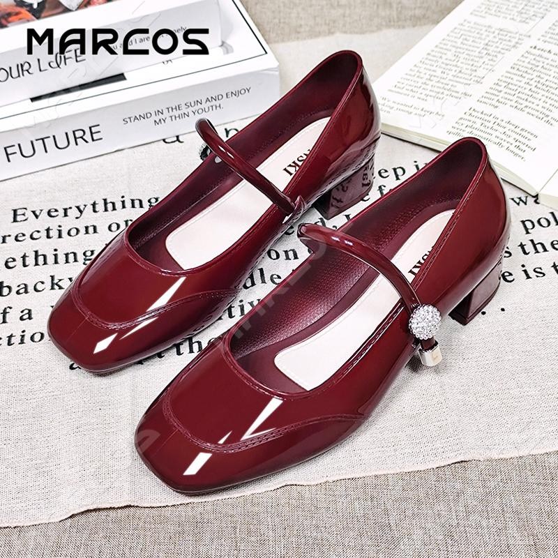 MARCOS รองเท้าแตะลิ่มสำหรับผู้หญิงส้นสูงสง่า ส้นสูงสำหรับผู้หญิง 3 นิ้ว รองเท้าใหม่ต่ำรองเท้าสวยมากรองเท้าผู้หญิง #07