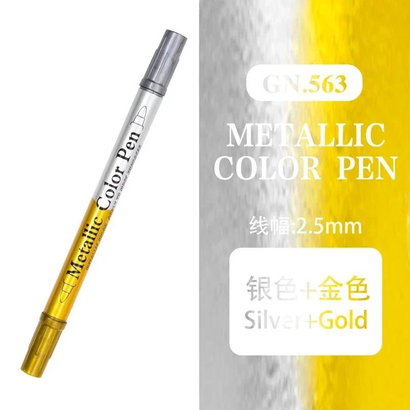Double Tip Metallic Marker ปากกาถาวร Art Marker งานฝีมือ Scrapbooking DIY จิตรกรรมปากกา