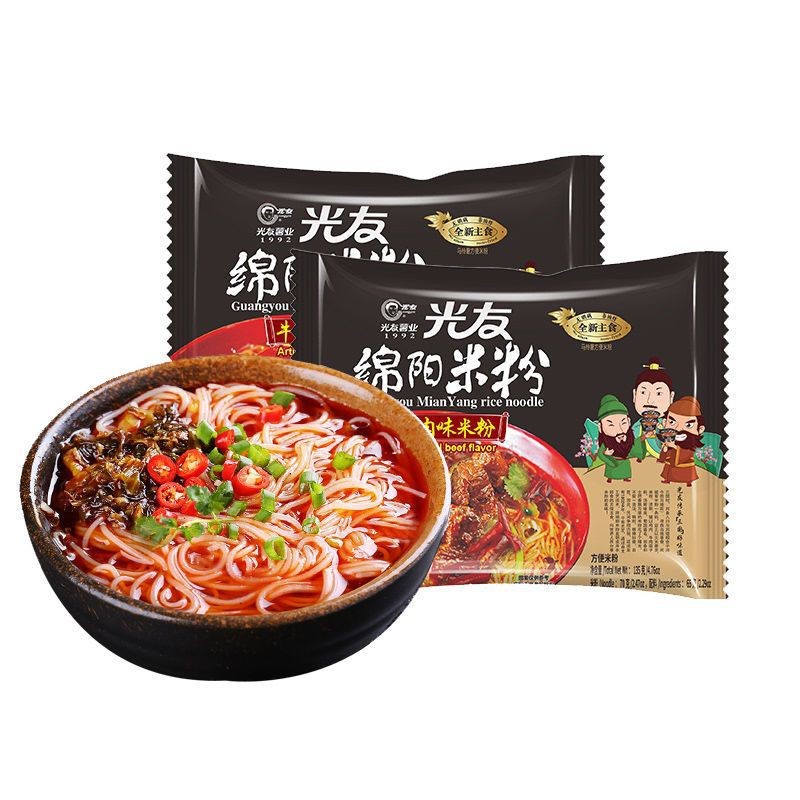 Guangyou Mianyang Rice Noodles 135g * 4 ถุง Old Kaiyuan Fine Rice Noodles Sichuan Cross Bridge Rice 