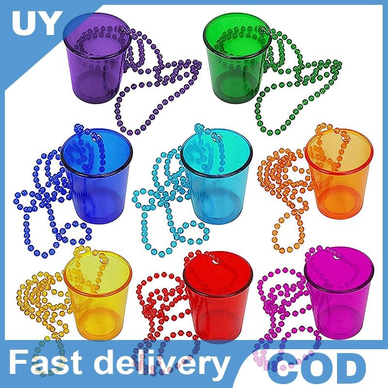 Null Bachelorette เจ้าสาวแว่นตา Shot สร้อยคอถ้วยพลาสติก Shot แก้วลูกปัดสร้อยคอสําหรับงานแต่งงานวันเก