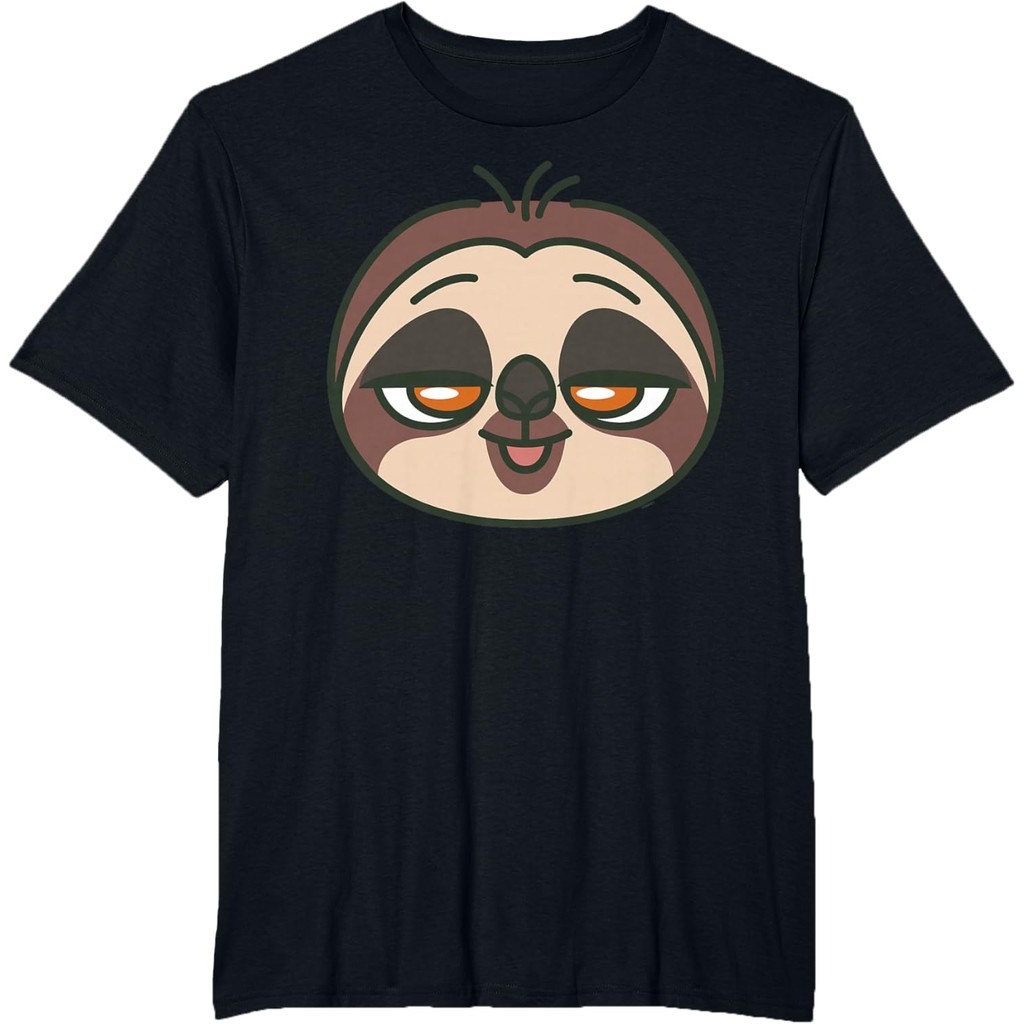 Disney Zootopia Flash the Sloth น่ารัก Kawaii Big Face เครื่องแต่งกายเสื้อยืด