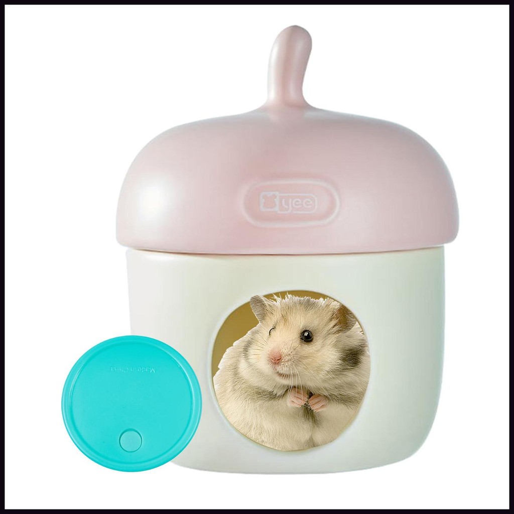 Gerbil House Acorn Shape การ์ตูนเซรามิคหนูแฮมสเตอร์ Hideouts กรงตกแต่งสัตว์เล็ก Habitat Decor กรงตะเ