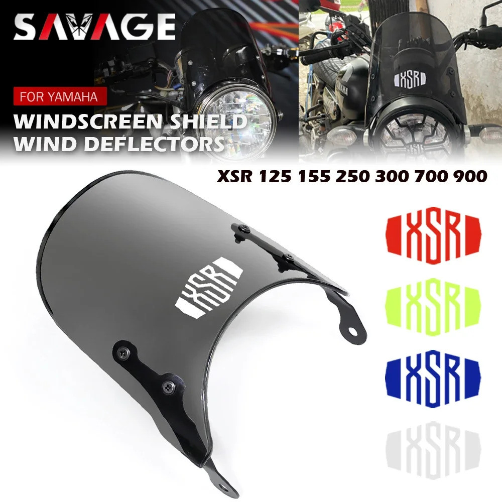 กระจกกระจกสําหรับ YAMAHA XSR 900 700 300 250 155 125 รถจักรยานยนต์ Wind Deflectors Shield Pare-brise