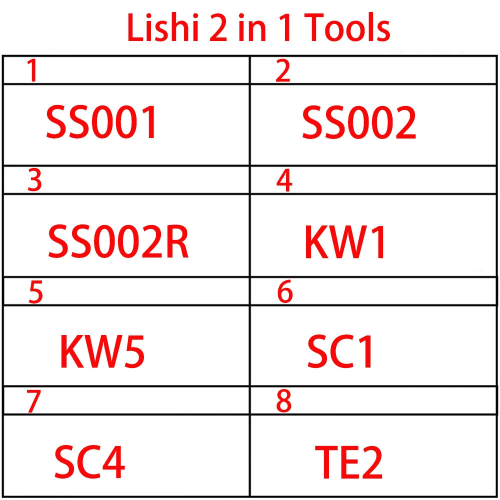 AM5 R52 KW1 M1/M2 SC20 BE2-6 BE2-7 SS001 SS002 pro SS002R ซ่อมเครื่องมือสําหรับ Lishi 2 In 1 เครื่อง