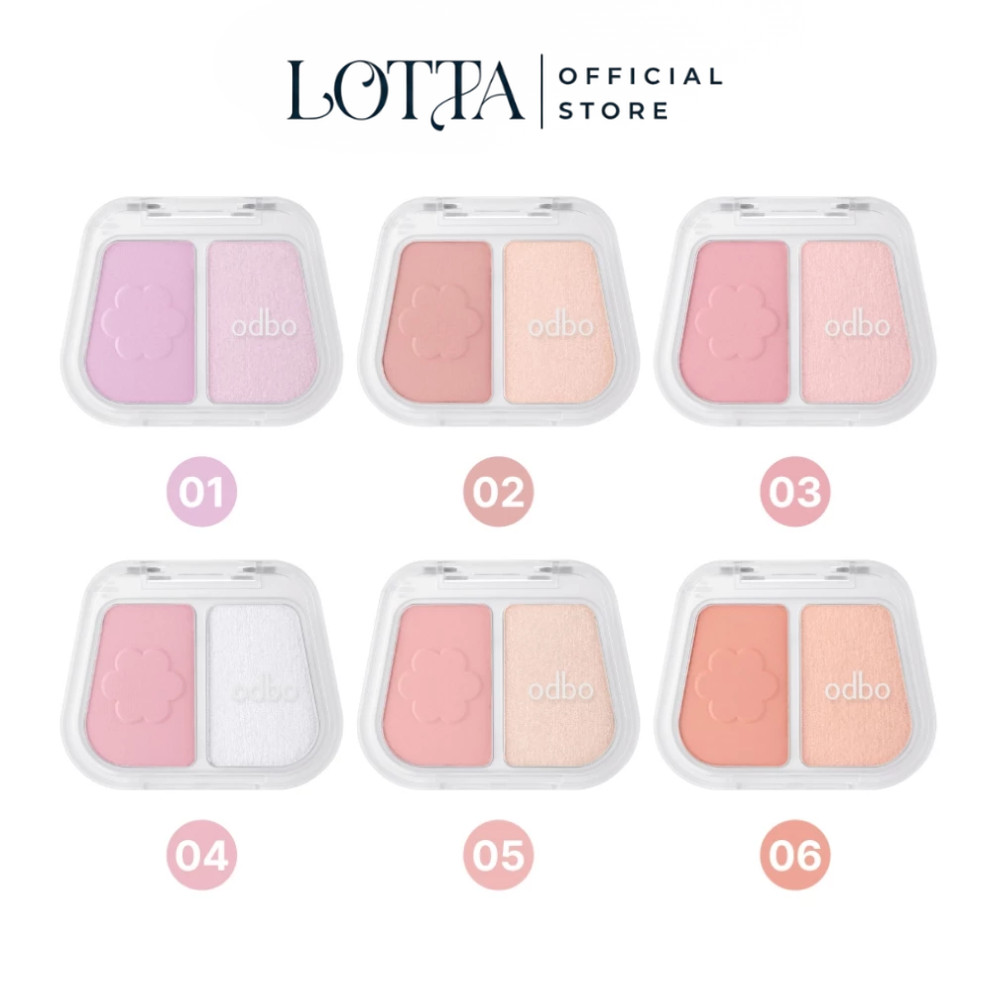 OD1333 ODBO Duo Fuse Blush & Highlight #บลัชโกลว์ดูโอ้ดอกไม้