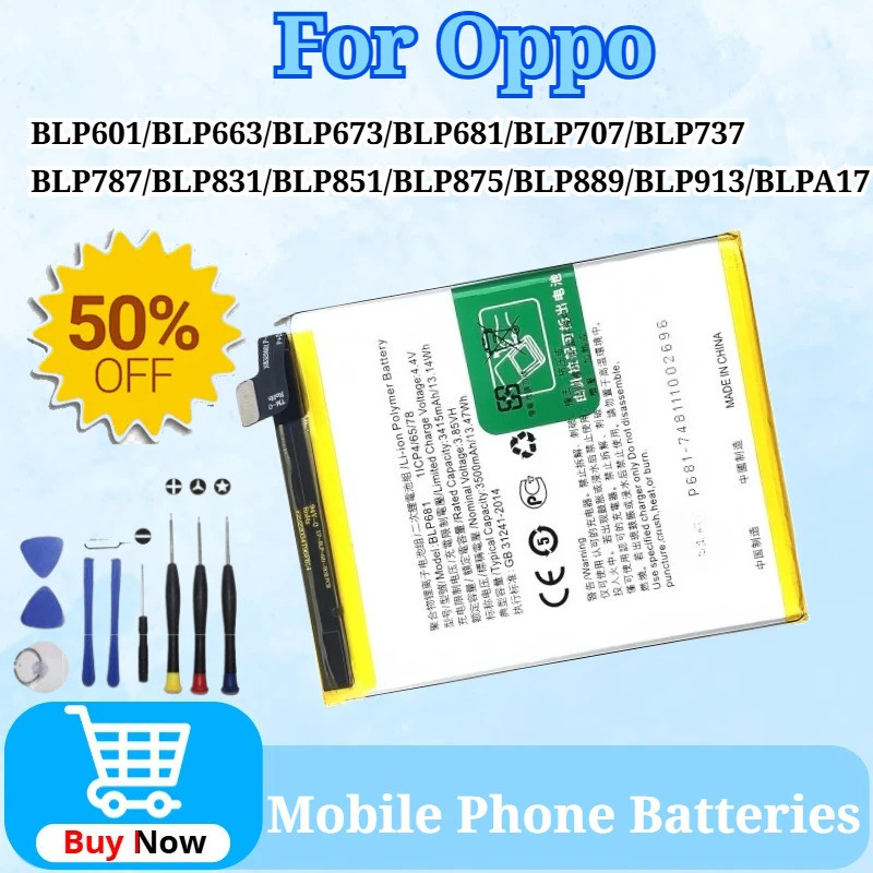 ใหม่ BLP875 BLP851 BLP787 BLP913 BLPA17 BLP673 แบตเตอรี่โทรศัพท์มือถือสําหรับ Oppo Reno 4 Pro ค้นหา 