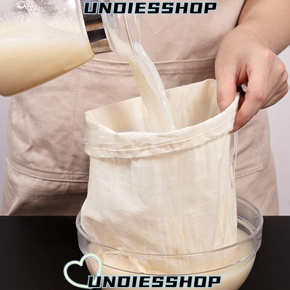 UNDIESSHOP ถุงกรอง, ผ้าชีสนํากลับมาใช้ใหม่ได้, กาแฟโยเกิร์ตชาชีสถุงผ้า ถุงชงเย็น ถุงนมถั่ว