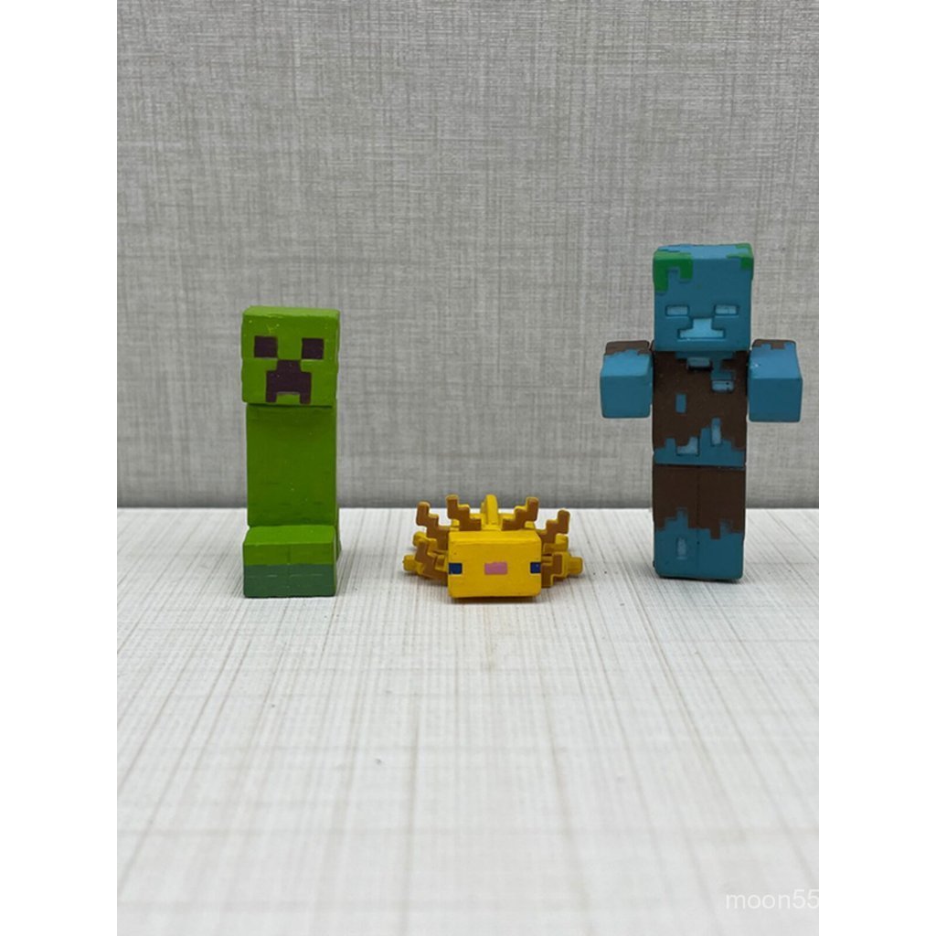 ขายร้อนจํานวนมาก Minecraft Pixels Queuing Creepery สีเหลือง Jinmei West Newt เดสก์ท็อปตุ๊กตาตกแต่ง RMMP