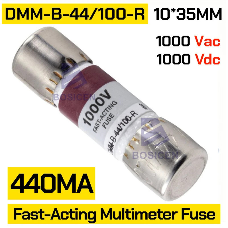 10*35 10X35MM Fast-Acting ฟิวส์ 1000V DMM-B-44/100-R DMM-B-44/100 0.44A 440mA สําหรับ Fluke มัลติมิเ