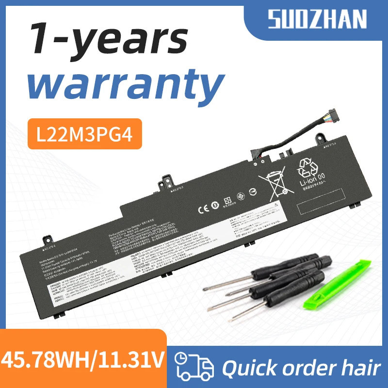 SUOZHAN ใหม่ L22B3PG4 L22M3PG4 L22X3PG4 4156mAh 11.31V 47Wh แบตเตอรี่แล็ปท็อปสําหรับ Lenovo ThinkPad