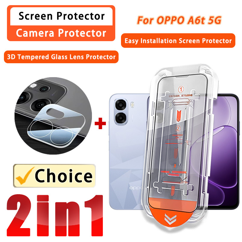 3D เลนส์ป้องกันและฟิล์มกระจกนิรภัย OPPO A6t 5G 4G ป้องกันหน้าจอสําหรับ OPPO A6t A6C A6 A6x A6s Pro A