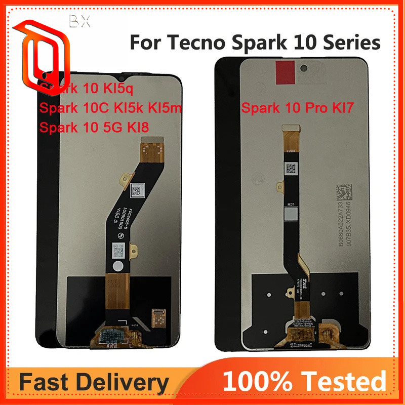 สําหรับ Tecno Spark 10 KI5q 5G KI8 Spark 10C KI5k KI5m 10 Pro KI7 LCD Touch Screen Digitizer Assembl