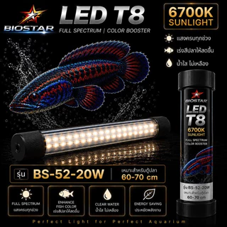 หลอดไฟใต้น้ำT8 BIOSTAR LED T8 6700K SUNLIGHT เปลี่ยนตู้ปลาธรรมดา ให้สวยโดดเด่นในทันที! ขนาด BS-26/36/52/72/92