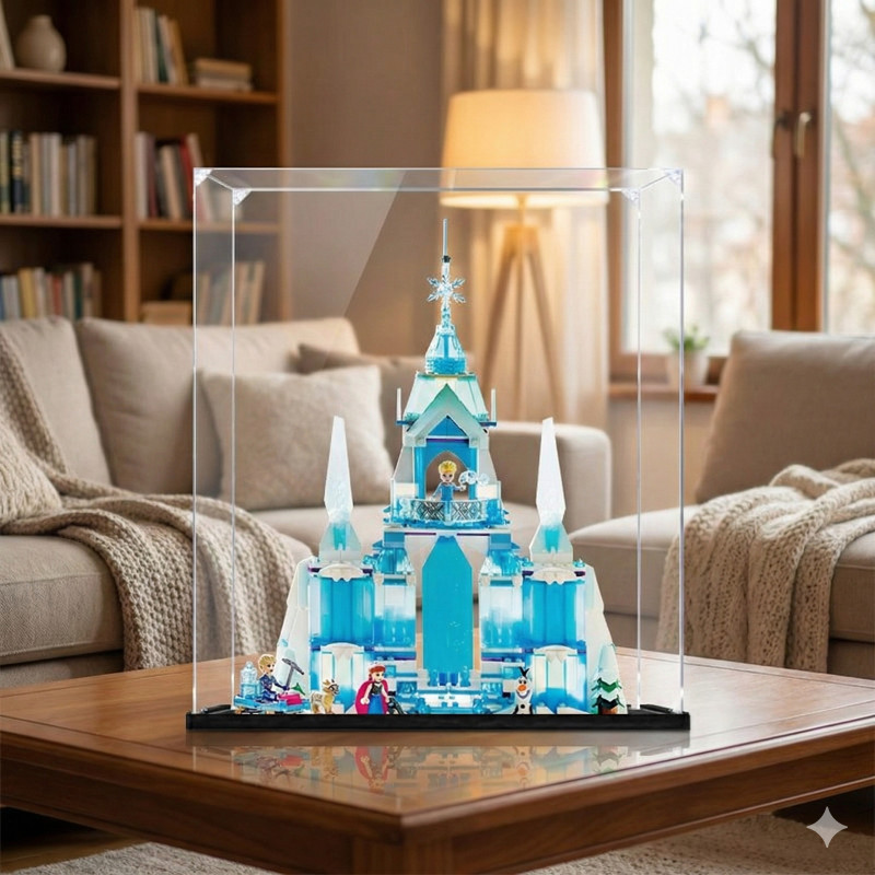 🚀 กล่องใส่เลโก้ Lego 43244 Elsa's Ice Palace สั่งตัดตามขนาด กล่องอะคริลิคใส ตู้โชว์ดิสนีย์ กันฝุ่น