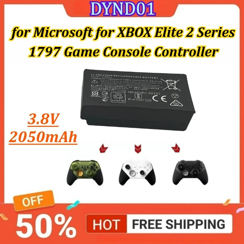 ใหม่ DYND01 3.8V 2050mAh แบตเตอรี่ทดแทนสําหรับ Microsoft สําหรับ XBOX Elite 2 Series 1797 เกมคอนโซล 