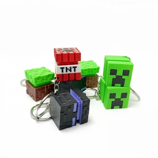 3D พิมพ์ Minecraft Creeper TNT Clicker พวงกุญแจ Fidget ของเล่น Pixel Block กระเป๋าเป้สะพายหลัง Charm ของขวัญ