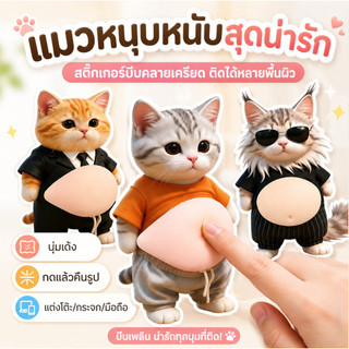 ✨HOT✨สกุชชี่ท้องแมวสามมิติ Fidget ของเล่นบีบคลายเครียด น่ารักตกแต่งโต๊ะ เหมาะเป็นของขวัญผ่อนคลาย