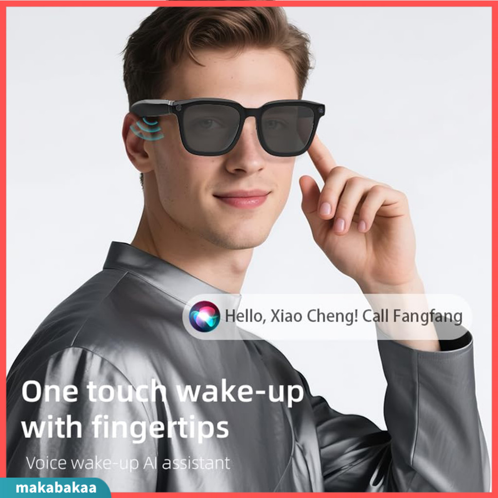 [makabakaa] Ai Camera Glasses 1080p Hd Video Recording with Photo Capture Real-time Language Transla